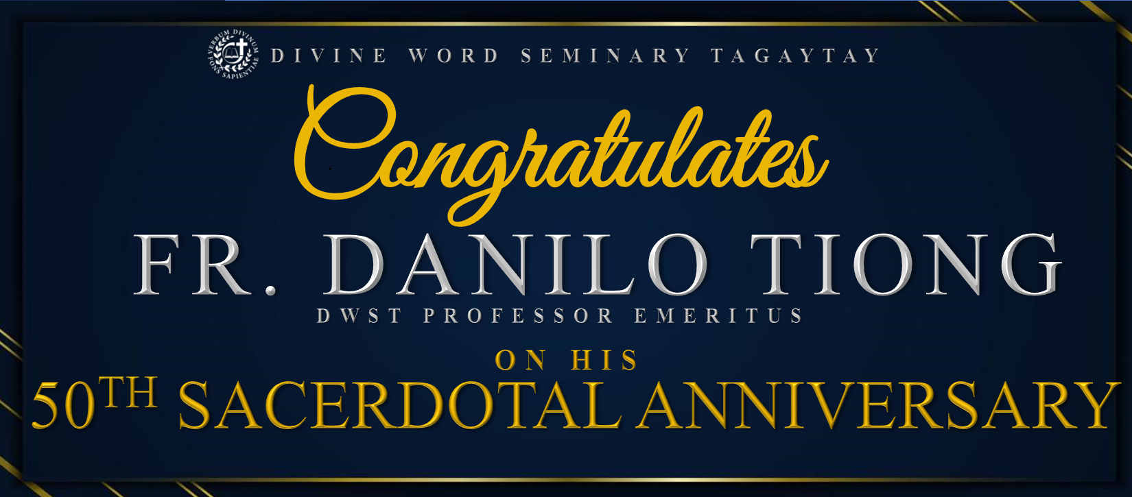 Congratulates Fr. Danilo Tiong